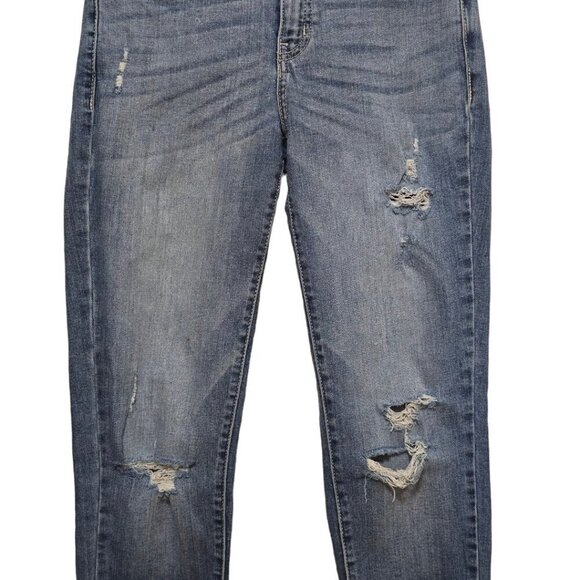 Kancan Mid-Rise Distressed Raw Hem Ankle Skinny Jeans Sz 27 - Picture 3 of 10